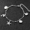Anklets Stainless Steel Ocean Shell Star Dolphin Pendant Anklet Silver Color Chain Anklet Women Summer Beach Barefoot Sandal Jewelry 1PC G220519