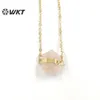 Necklaces WTN1379 WKT Small Natural Stone Necklace Pink Quartz Amethysts Yellow Citrine Crystal Quartz Pendant Friend Necklace Jewelry