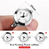 Batterij digitale horloge manchetknopen lepton echte klokkenbanden let cufflinks heren sieraden