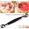 Otro Cocina Comedor Bar Llega Stalinless Steel Cook Dual Double Melon Baller Helado Scoop Fruit Spoon Drop Delivery Home Gar Dhxcc