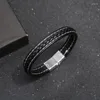 Bangle Koreaanse retro echt leer geweven armband voor mannen klassieke punkstijl hand ornament mode koeienhuid armbanden sieraden groothandel