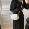 Evening Bags Korean Style Women PU Leather Saddle Shoulder Bag Vintage Solid Color Flap Sling Crossbody Girl Small Square