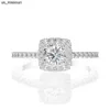 Band Rings IOGOU Classic 925 Sterling Silver Engagement Halo Ring for Women Fashion Square Cut Cubic Zirconia Diamond Ring Wedding Jewelry J230522