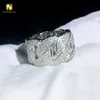 Hotsale kubanische Ringe 925 Silber Hip Hop Schmuck Moissanit Diamantringe mit Gra-Zertifikat