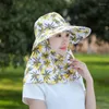 Chapeaux à large bord femmes cyclisme chapeau de soleil avec ventilateur Anti-UV casquette de protection solaire extérieure Rechargeable électrique jardin travail pêche cou écharpe