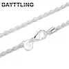 Chains 2023 925 Sterling Silver Necklace 16-24 Inches 3mm Rope Chain For Women Mom Fashion Charm Party Gift Jewelry