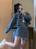 Work Dresses Chic Denim Dress Set For Women Spring Summer Casual Streetwear Long Sleeve Single Breasted Crop Jacket Outwear Mini Skirt