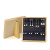 Boxes High Quality Raw wood Microfiber Jewelry Earring Display Stand For Woman Ear Stud Holder Rack Storage Tray