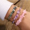 Bracciale in pietra di cristallo naturale Bracciale con perline di pietra irregolare Bracciale in tessuto con perline di riso Regalo di compleanno