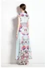 Mulheres Boutique Impressa Boutique Vestido de Manga Curta 2023 Vestidos Maxi de Verão Trendência High-Dend Lady Ruffles Sleeve Dress Vesti