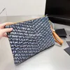 Zwykła jeansowa koperta Mała Zig Zag Bag Messenger Torebka Torebka niebieskie ramię portfel dla kobiet w stylu biurowym 25 cm