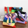 Torby na zakupy LGBT Duma Nowa Rainbow Bag Women S Summer Korean Stripe Contrast Torebka Student Ramię 230522