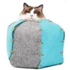 猫のベッド3 in 1折りたたみ可能なトンネルベッド洞窟面白い家寝台小さな犬のための素敵なペット用品子犬猫の子猫