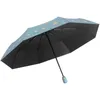 Parasol 3 składane automatyczny parasol czarny klej do słonecznych dla kobiet Windproof Waterproof UV Sunny and Rainy Guardta Chuva