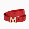 TopSelling Famous brand designer fashion letter M buckle men's and women's waist belt classic luxury top quality man/boy black white red blue orange belt party wedding