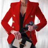 Damenanzüge Büro Damen Blazer für Frauen Einfarbig Langarm Zweireiher Business Blazer Slim Jacke Mantel feminino