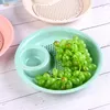 Plates Household With Vinegar Plate Wheat Straw Dumplings Plastic Drain Double Multi-function Fruit Kitchen DrainPlate