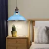 Lampy wiszące lampa przemysłowa E27 vintage wiszące światło na wyspę kuchenną niebieski kolor 27 cm halowy oświetlenie