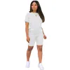 2023 Tute da donna firmate Completi sportivi estivi Pantaloncini a due pezzi da donna Set T-shirt a maniche corte tinta unita e pantaloncini Tute da jogging 3307