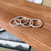 Cluster Rings Amaiyllis S925 Sterling Silver Line Ring Simple Step Thin Handmade Boho Lovers smycken