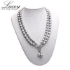 Necklaces Wedding Natural Freshwater Pearl Necklace For Women Two Strands Cultured Pearl Choker Necklace Jewelry