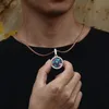 Necklaces Exquisite Small Circle Custom Picture Medallion Pendant For Lover Women Men's Hip Hop Jewelry Crystal Cubic Zircon Without Chain