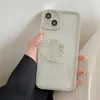 Kvinnor Mens Designer Diamond för iPhone 14 13 Pro Max 12 11 Promax Card Holder Falled Case Clear Phone Cover