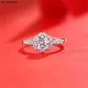 Bandringe KOJ 1 Moissanit-Reihen-Diamant-Hochzeitsringe für Frauen 925er Sterlingsilber, verstellbar, Verlobung, Hochzeit, Lieferungen J230522