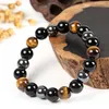 Strang 10 mm Perlen Feng Shui Geschenk Magnet Tigerauge Obsidian Armband für Mann und Frauen handgefertigter guter Glücks-Amulett-Schmuck