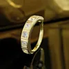 14K Or Carré 3mm Lab Diamond Ring 100% Réel 925 Sterling Silver Party Bague De Mariage Anneaux pour Femmes Hommes Bijoux De Fiançailles