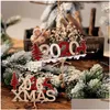 クリスマスの装飾ペンダント木製の窓クリスマスの木の手紙ムースとロープ装飾ドロップデリバリーホームガーデンf dhoem