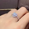 Coeur AAAAA Moissanite promesse bague couleur argent fiançailles bague de mariage anneaux pour femmes mariée Fine doigt bijoux cadeau