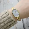 Wristwatches Fashion Gold And Silver Oval Small Plate Bamboo Belt Girls Watch Student Net Women's Quartz Gift For Girlfriend