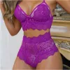 Lingerie féminine Sexy Ensembles Sans Couture Femmes Dentelle Push Up Soutien-Gorge Culotte Ensemble Sexi Col En V Chaud Érotique Crop Top Sous-Vêtements