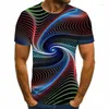 Мужские футболки для мужчин с коротким рукавом с коротким рукавами лучшая летняя одежда Геометрическая вихревая шаблон 3D Digital Print