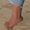 Anklets 1pc färgglad naturstenblomma Tassel Anklet Gold Color Bohemian Anklet Women Summer Beach Barefoot Foot Chain Sandal Jewelry G220519