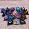 Smycken 6cm orgone pyramid obsidian och lapis lazuli helande kristallenergi orgonit pyramid emf skydd meditation grossist