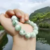 Braccialetto verde naturale Larimar perline rotonde braccialetto donna uomo potente perline elasticizzate gioielli in cristallo 7mm 8mm 9mm 10mm 11mm AAAAAA