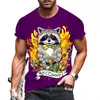 メンズTシャツ面白い3D動物プリントメンズシャツファッションヒップホップハラジュク特大Tシャツ夏のトレンドヴィンテージ服カジュアルOネック