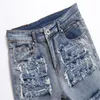 Heren jeans heren winterkleding slank fit rek patchwork bedelaarstijl luxe gat nachtclub artiest trendy straat denim pant