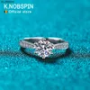 Anéis de banda Knobspin D VVS1 Moissanite Rings for Woman noivado Casamento Judely com GRA 925 Sterling Sliver Plated Gold Diamond Ring J230522