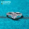 حلقات الفرقة knobspin d vvs1 حلقات مويسانيت للامتداء امرأة زفاف مع GRA 925 STERLING SHELIVER PLAIVER WHITE MAIMOND RING J230522