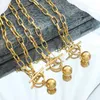 Chains Ot Spiking Pendant Sweater Necklace Stainless Steel Hip Hop Trend Women'S Fadeless Fashion Jewelry