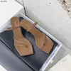 Sandalen ontwerper rai lederen sandalen de rij sandaal luxe schoenen hoge hak elegante riemen kitten kitten slippers slippers dia square teen mode feest bruiloft j0523 338J