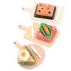 Bowls 3 Pcs Miniature Play Model Fake Tiny Pizza Tray Kitchen Scene Decor Serving Bread Simulated