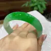 Bangle smycken topp naturlig autentisk aaaaa armbangles klass isarter smaragd färg kvinnors flytande gröna riktiga jade armband