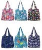 Büyük moda alışveriş çantaları katlanabilir su geçirmez depolama eko yeniden kullanılabilir polyester karikatür çanta çanta çanta hediye paketi