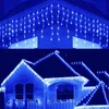 Saiten Weihnachtsbeleuchtung Wasserfall Outdoor 3M-35M Droop 0,3-0,5m Girlande Straße Led Licht Vorhang String GGarten Traufe DekorationLED