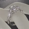 Bandringen Vintage Three Stone Lab Diamond Ring 925 Sterling Silver Bijou Engagement Wedding Band Rings For Women Men Charm Party Sieraden J230522