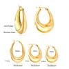 Hoop Earrings Gothic Style Gold Color Oval 10mm 13mm 20mm Stainless Steel Ear Jewelry Accessories Brinco Party Gift Wholesale